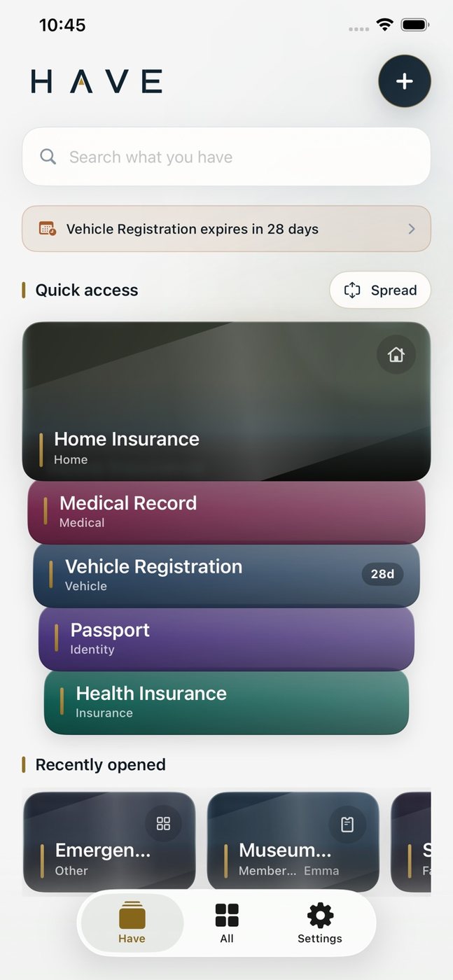 Have quick-access cards in Spread view.