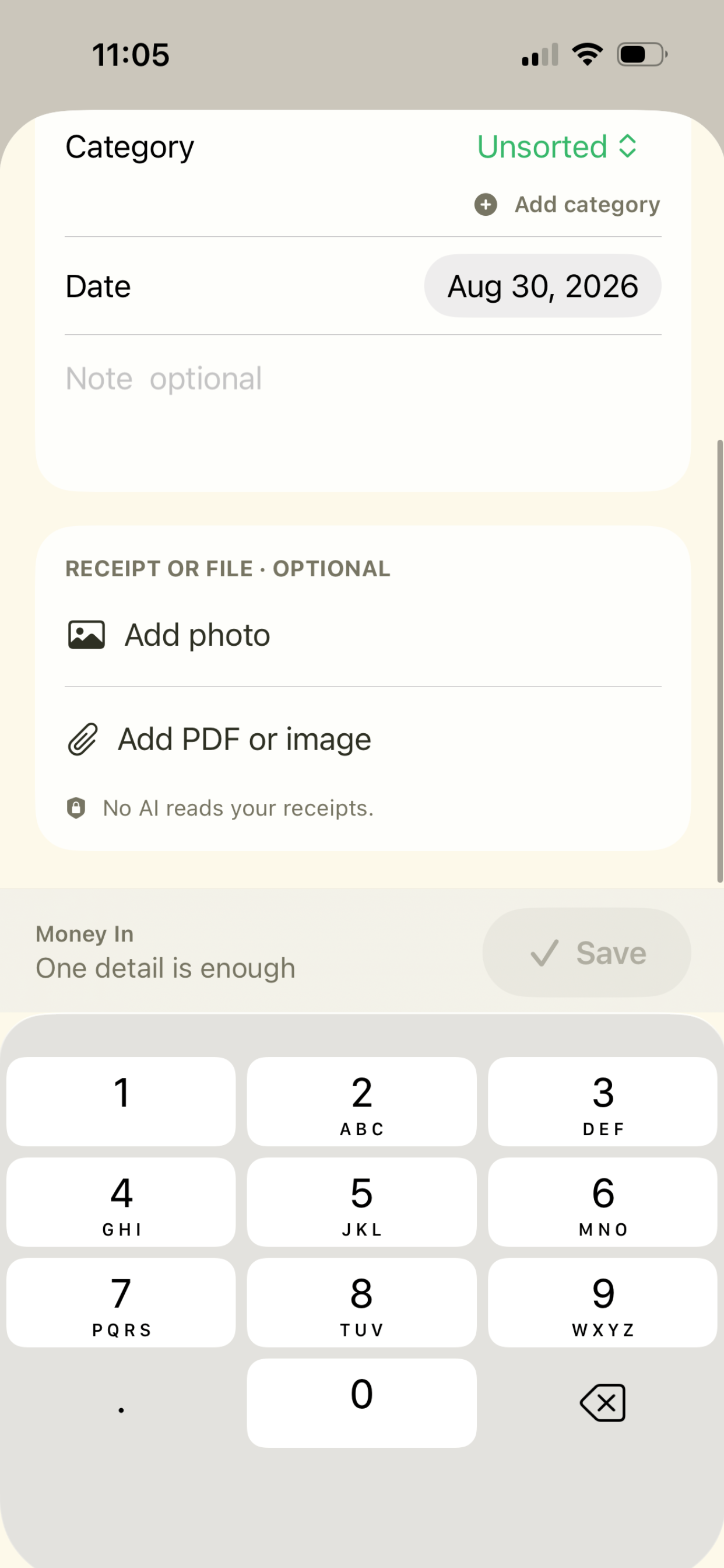 LemonBook receipt attachment options