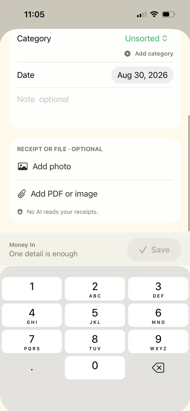 LemonBook attachment section offering a photo, PDF or image.